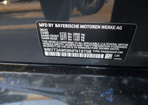 2022 BMW I4 Edrive40 z USA, uszkodzony, nr VIN WBY73AW08NFN18198